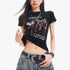 QIUQIU_STUDIO_Cropped_Portrait_Print_Round_Neck_Waist_Cinch_Women&
