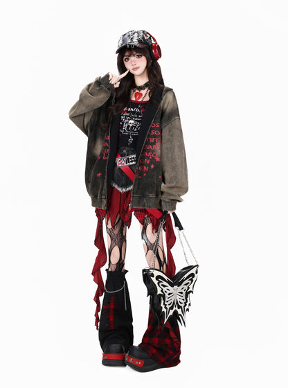 Crazy_Girl_Vintage_Red_Letter_Graffiti_Oversized_Distressed_Women&
