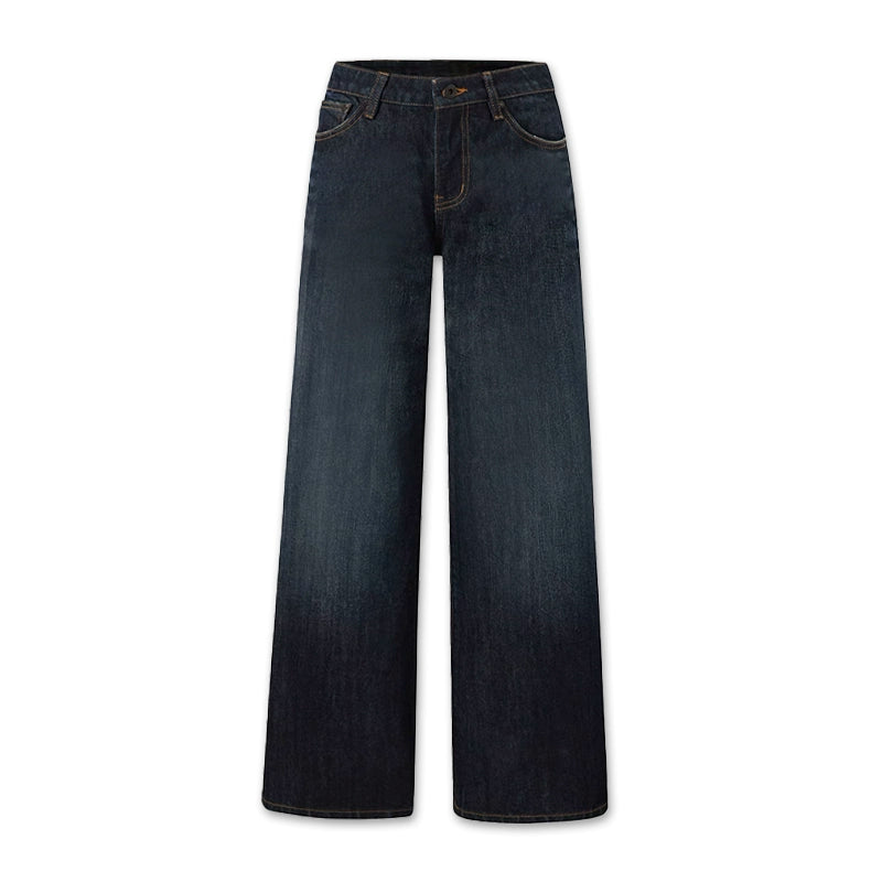 Vintage Deep Blue Wide Leg Denim Jeans