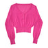ONNASENSHI_Black_Button_Front_Cropped_V-neck_Knit_Women&