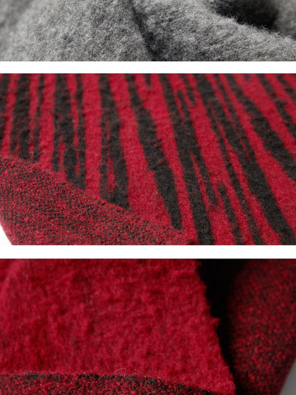 ONNASENSHI Colorblock Brushed Fleece Warm Long Women&