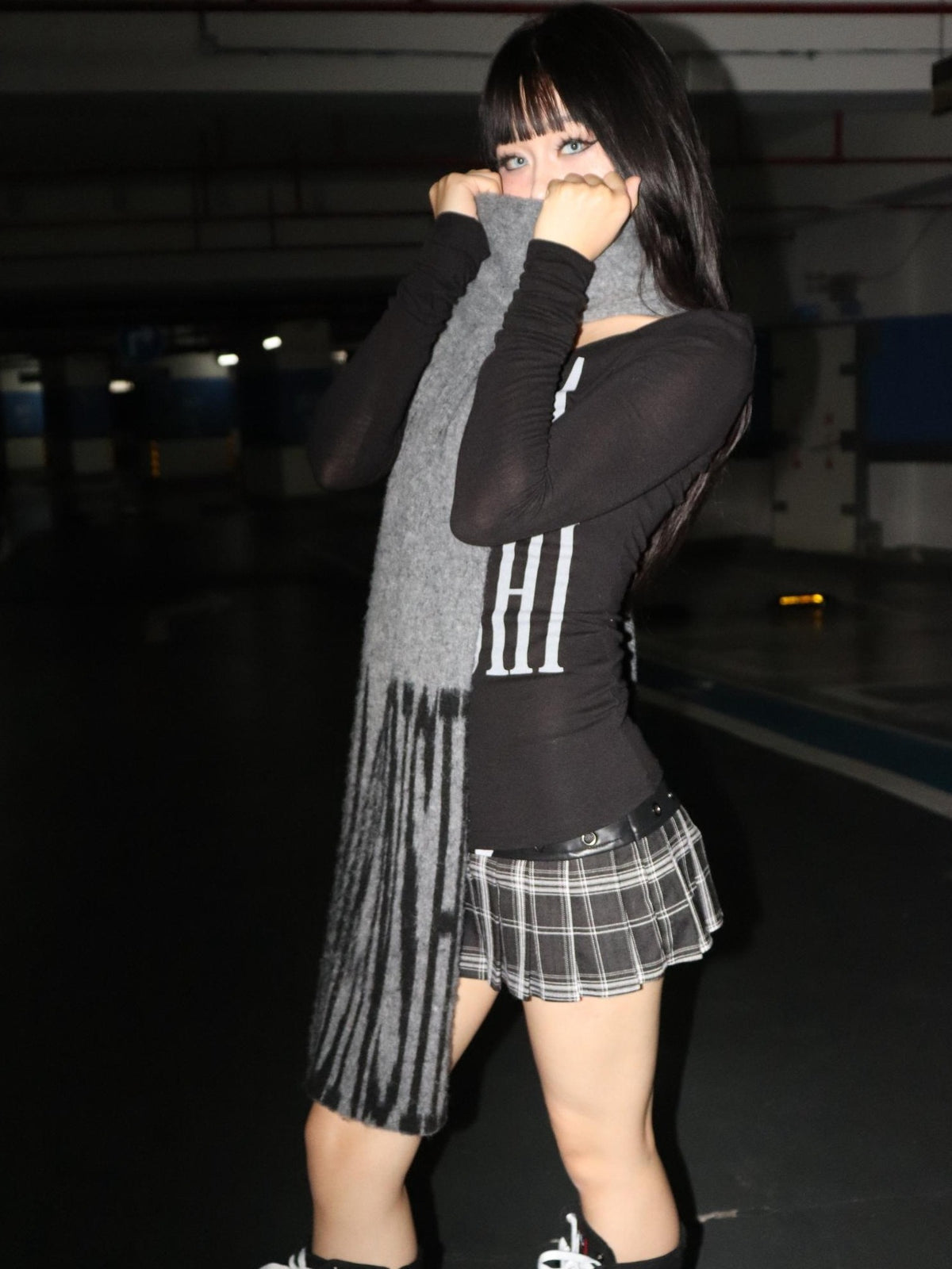 ONNASENSHI Colorblock Brushed Fleece Warm Long Women&