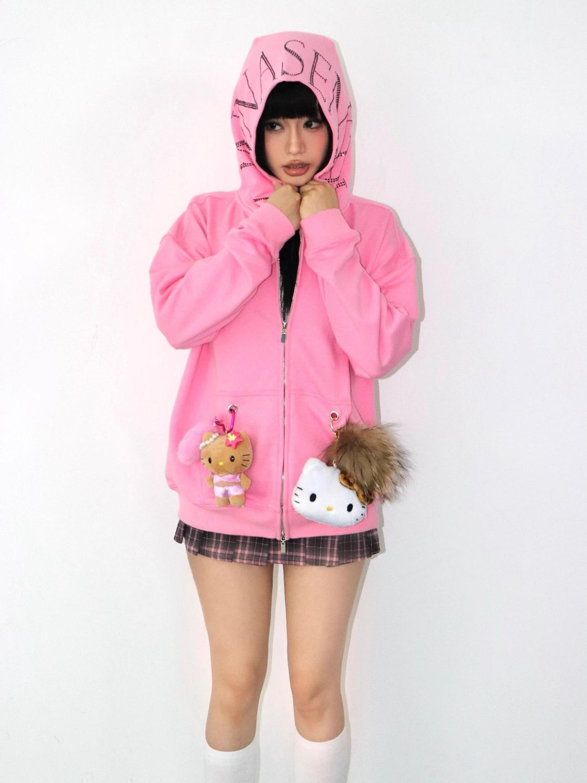 ONNASENSHI Letter Rhinestone Cartoon Rebellious Cute Women&
