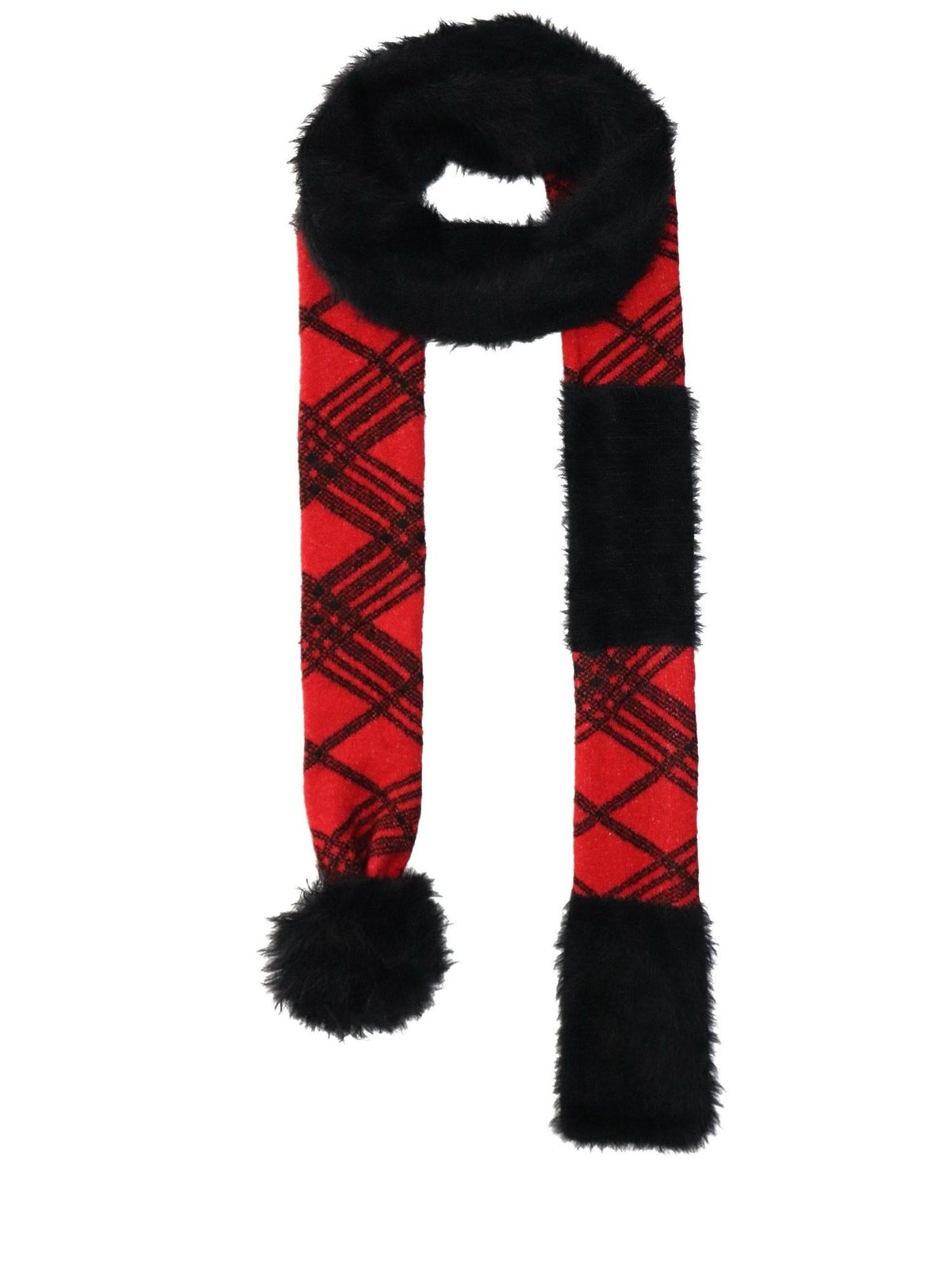 ONNASENSHI Mohair Spliced Black Red Check British Women&