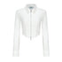 ONNASENSHI_Patchwork_Slim_Fit_Polo_Collar_Zip_Long_Sleeve_Women&