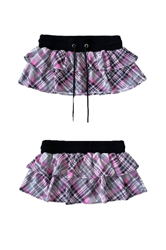 ONNASENSHI_Pink_Plaid_Sheer_Mesh_Low_Waist_Women&