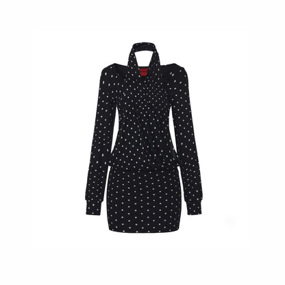 ONNASENSHI_Pink_Polka_Dot_Faux_Two_Piece_Bodycon_Women&