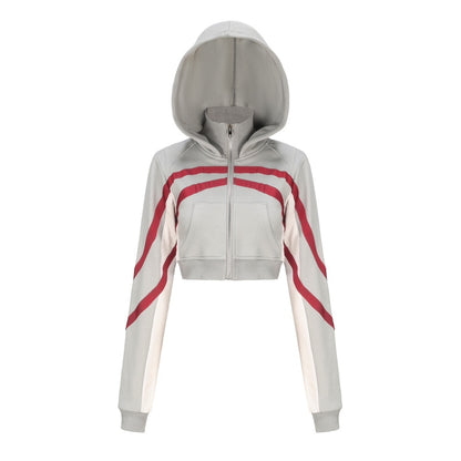 ONNASENSHI_Retro_Colorblock_Hooded_Micro_Shorts_Leg_Warmers_Women&