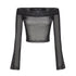 ONNASENSHI_Rhinestone_Plaid_Sheer_Mesh_Long_Sleeve_Women&