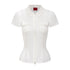 ONNASENSHI_Ruched_Puff_Sleeve_Zipper_Collar_Women&
