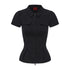 ONNASENSHI_Ruched_Puff_Sleeve_Zipper_Collar_Women&