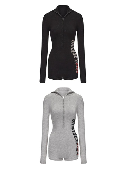 ONNASENSHI Velvet Knit Zip Embroidered Women&