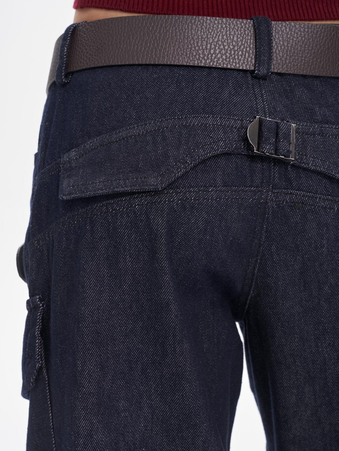 ONNASENSHI Washed Deep Indigo Pleated Relaxed Natural Waist Women&