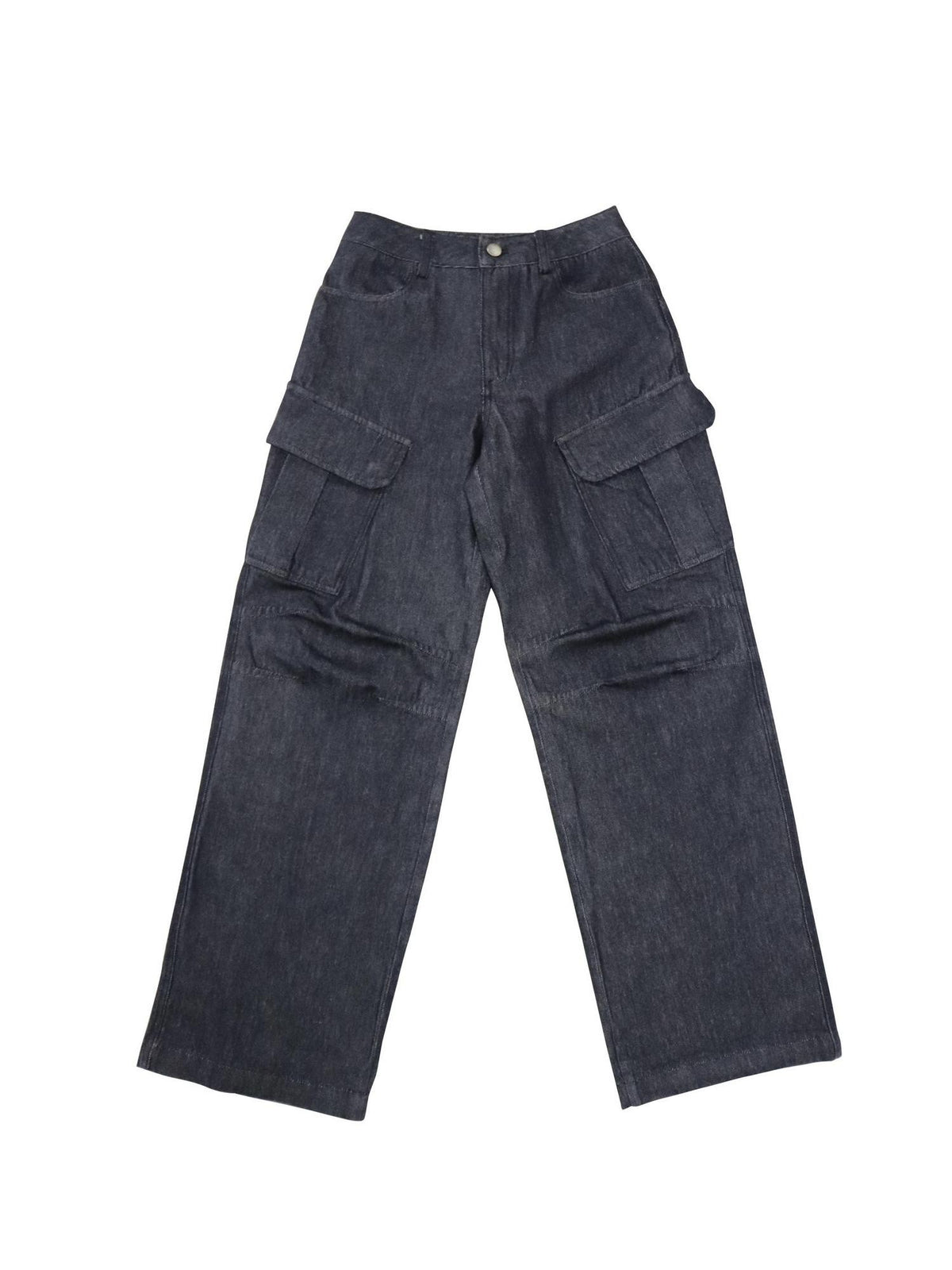 ONNASENSHI Washed Deep Indigo Pleated Relaxed Natural Waist Women&