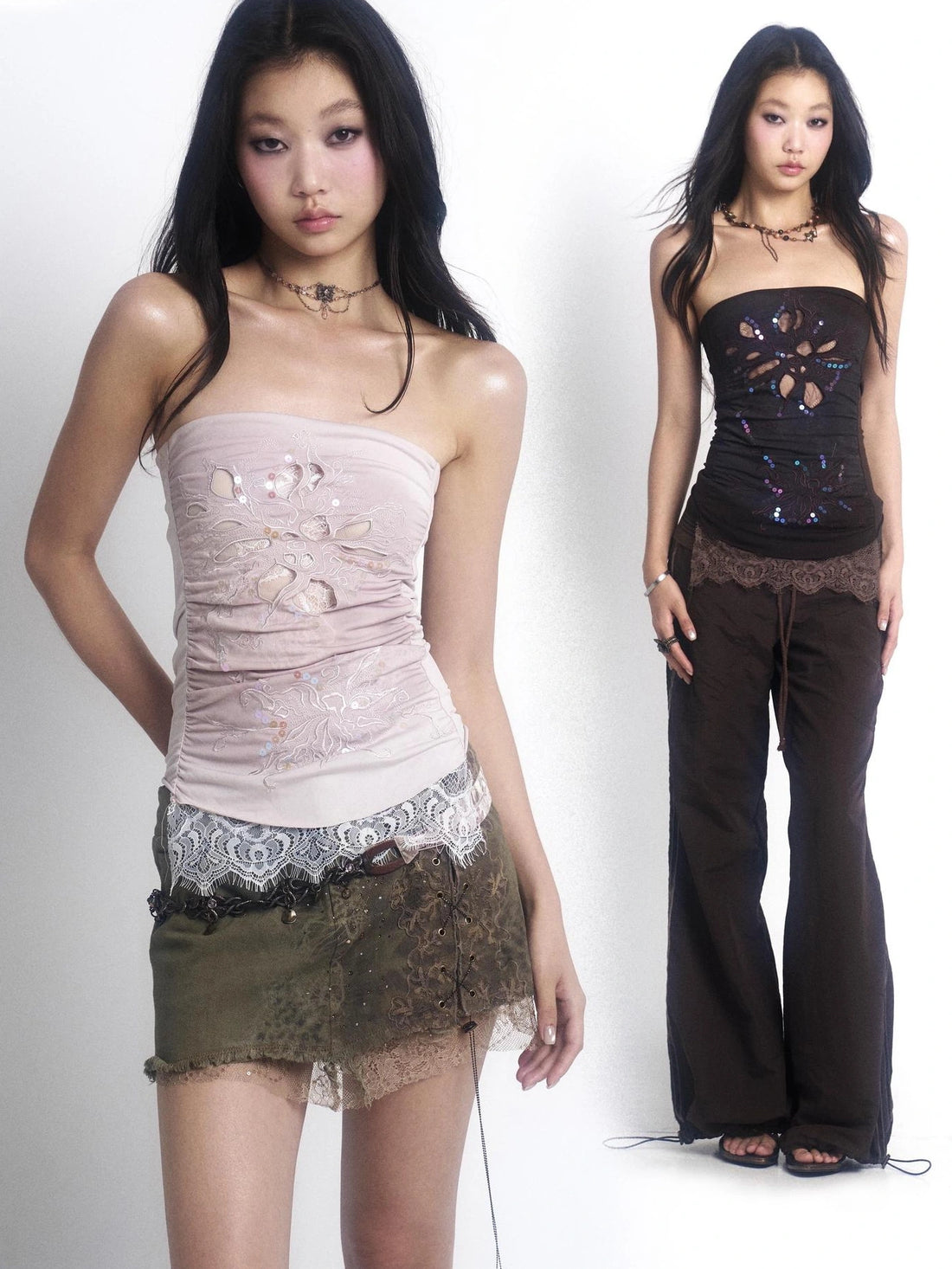 OPEN AESTHETIC Breathable Cotton Solid Slim Fit Cutout Embroidered Women Streetwear Tank Top