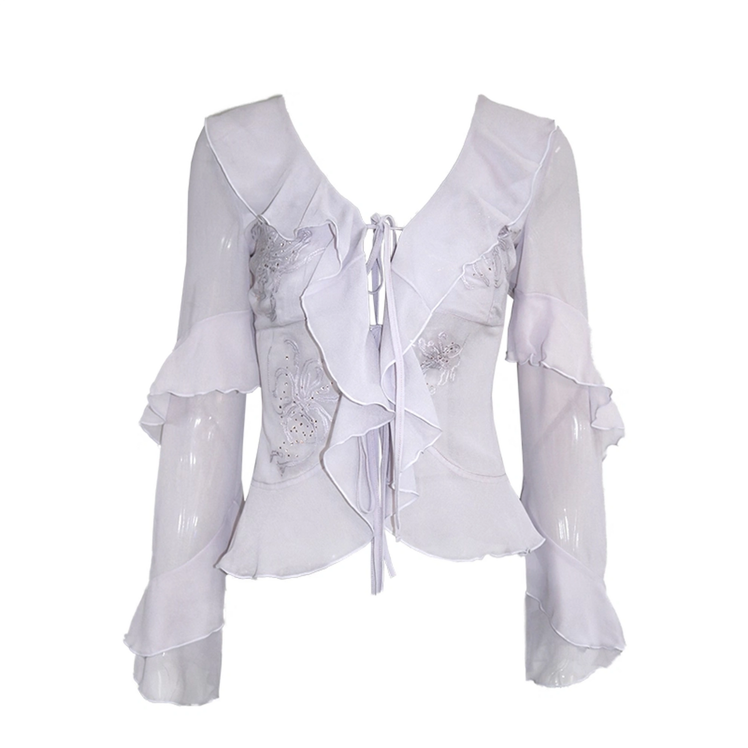 OPEN_AESTHETIC_Embroidered_Tie_Waist_Open_Front_Long_Sleeve_Vintage_Lavender_Gauze_Women_Shirt_MISSTT