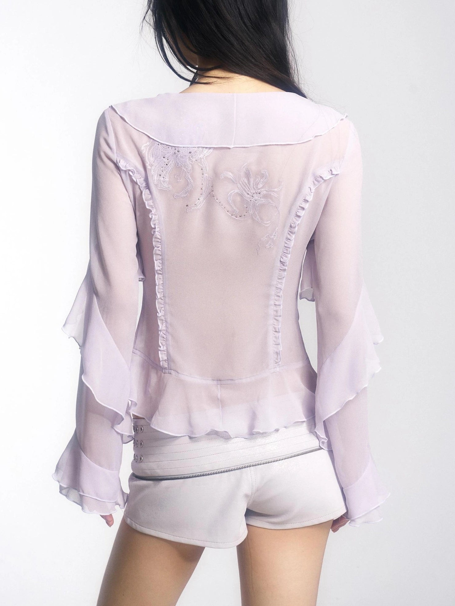 OPEN AESTHETIC Low Rise Pu Leather Skort Zip Detail Bodycon White Purple Women Mini Skirt