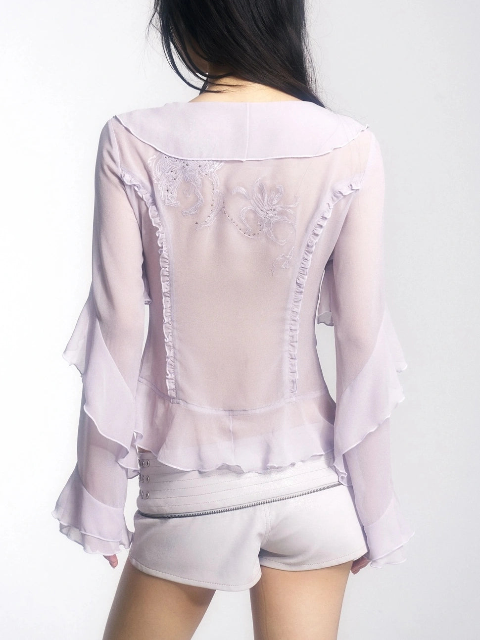 OPEN AESTHETIC Low Rise Pu Leather Skort Zip Detail Bodycon White Purple Women Mini Skirt