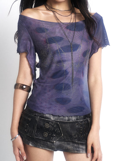 Update OPEN AESTHETIC Metal Punk Rivet Embroidered Belt Washed Leather Skort
