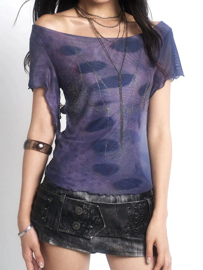 Metal Punk Rivet Embroidered Belt Washed Leather Skort