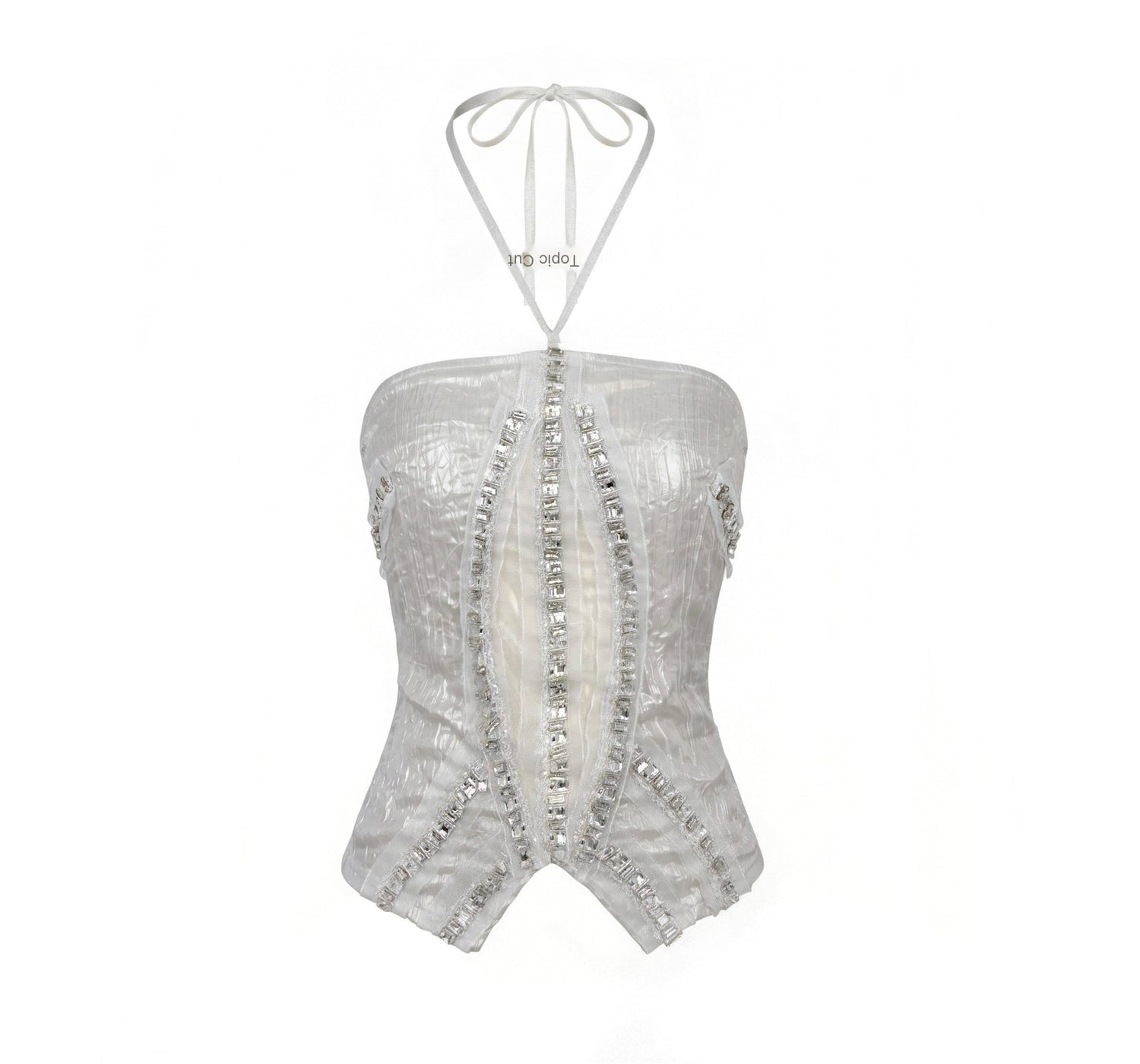 OPEN_AESTHETIC_Metallic_Rhinestone_Sequin_Cropped_Halter_Women&