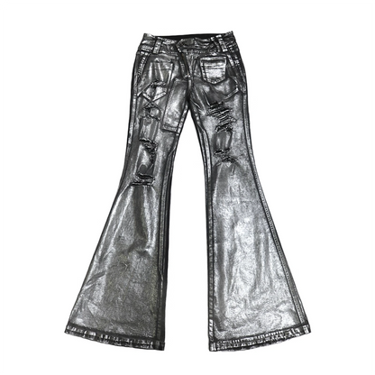 OPEN_AESTHETIC_Ripped_Low_Rise_Slim_Flared_Bootcut_Dark_Wash_Stretch_Denim_Zip_Fly_Women_Jeans_MISSTT