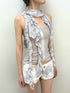 OPEN AESTHETIC Ruffle Rhinestone Wrap Neck Women&