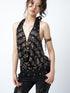 OPEN AESTHETIC Sexy Sequined Studded V-neck Striped Women&
