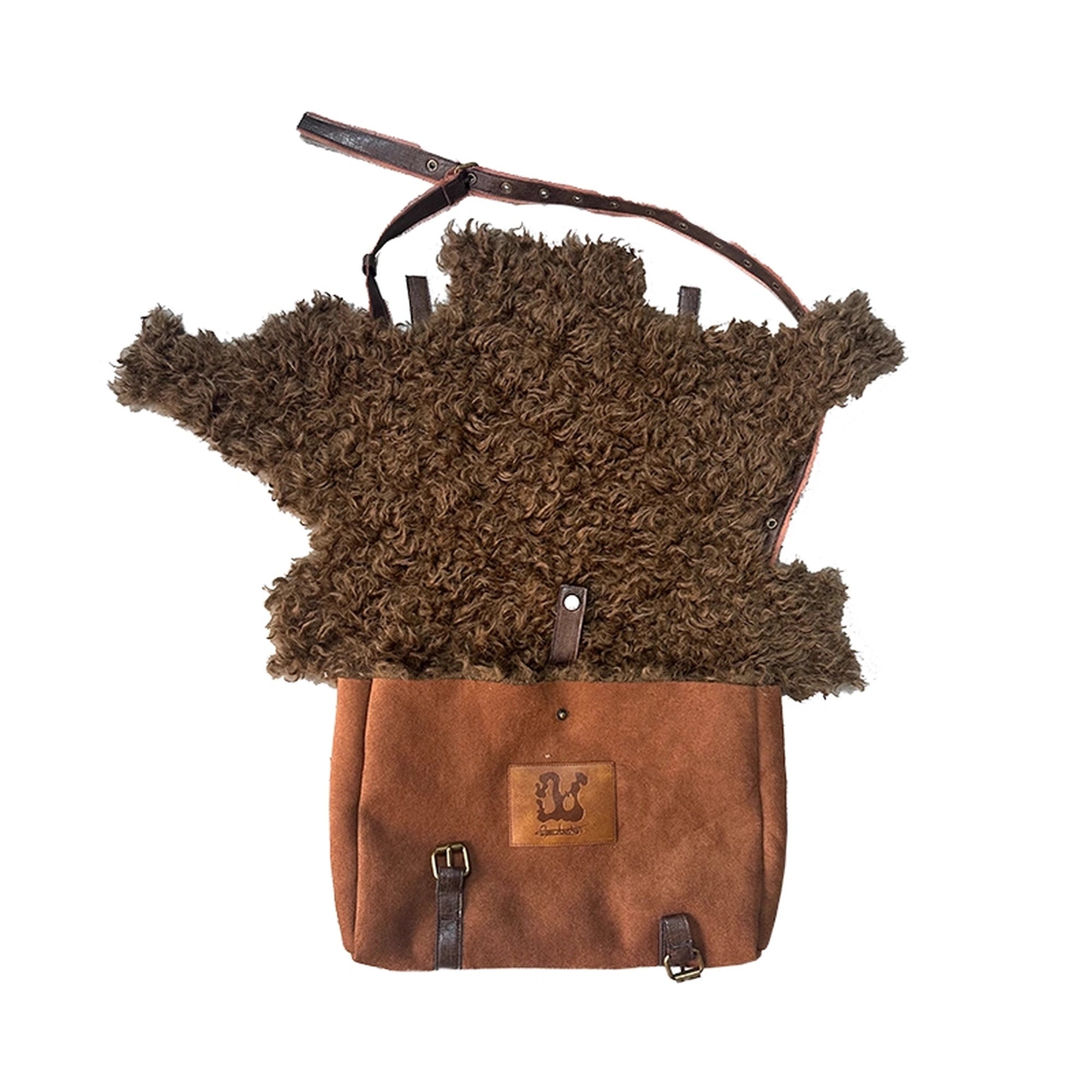 OPEN_AESTHETIC_Soft_Suede_Envelope_Shoulder_Crossbody_With_Lock_Vintage_Brown_Women_Medium_Bag_MISSTT