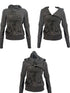 Update OPEN AESTHETIC Vintage Washed Hooded Print Sweatshirt Jacket