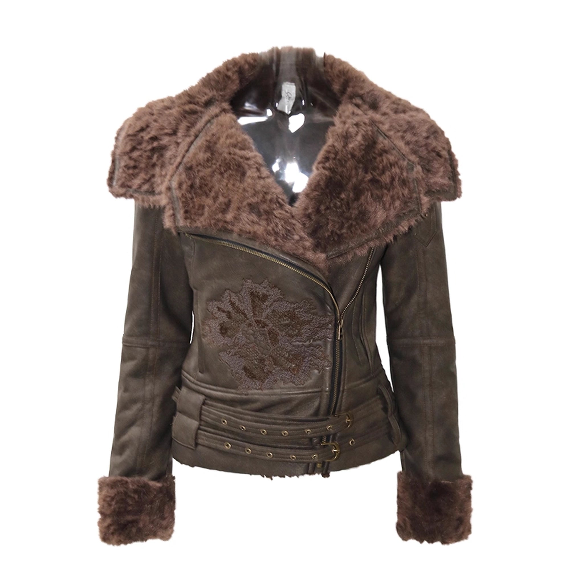OPEN_AESTHETIC_Windproof_Faux_Fur_Embroidered_Slim_Fit_Cropped_Zip_Up_Women_Brown_Jacket_MISSTT