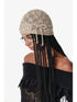 Bow Knot Beaded Lace Up Hollow Knit Headband