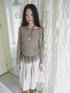Updateang project Lace Trim Sleeveless Vest Single Shoulder Knit Long Sleeve Two Piece Set