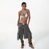 2th Desire Pearl Print Color Block Bikini Set With Beaded Straps