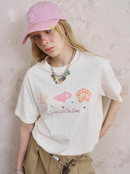 DIDDI MODA Oceanic Patchwork Cotton Tee