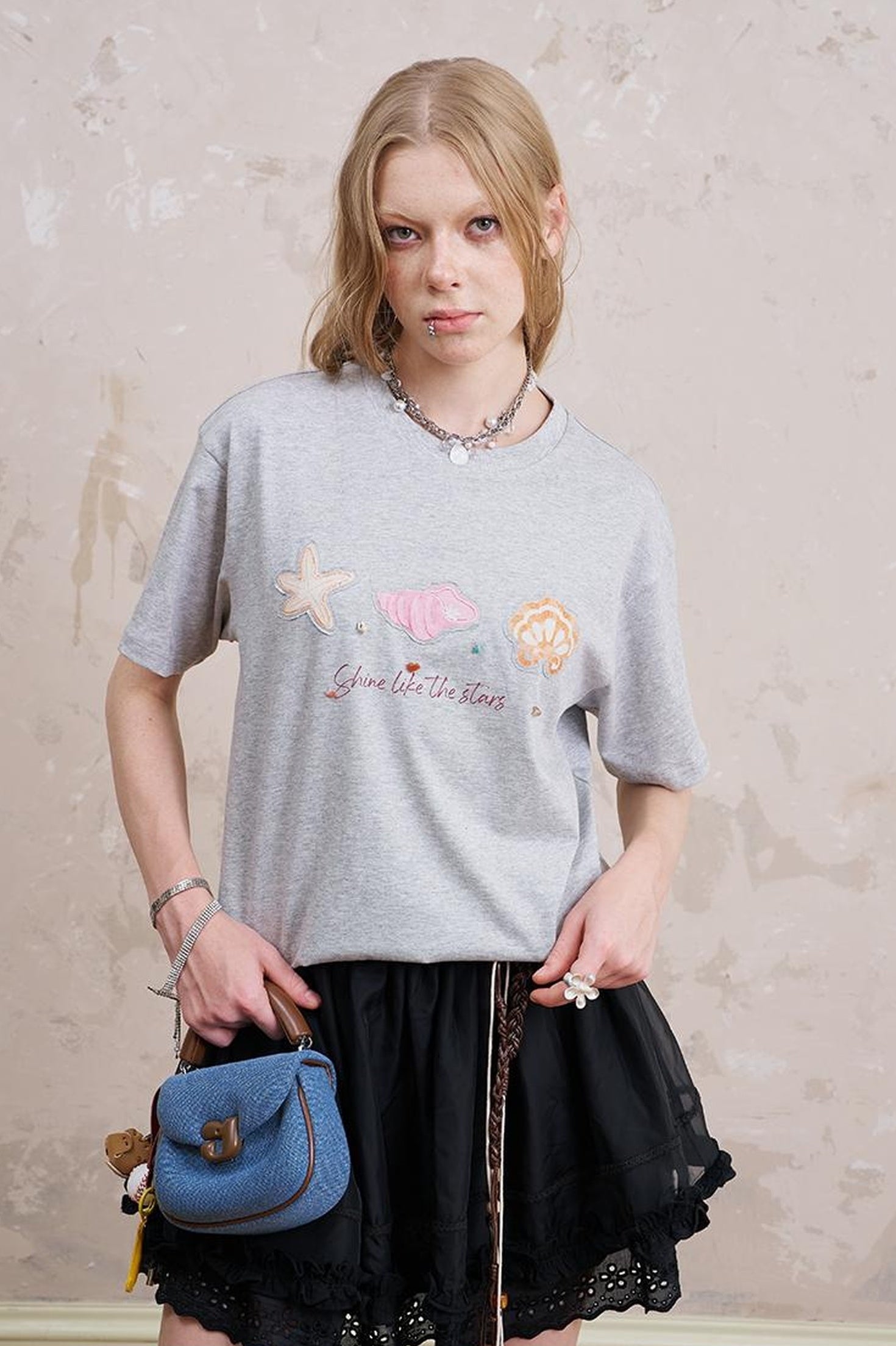 DIDDI MODA Oceanic Patchwork Cotton Tee