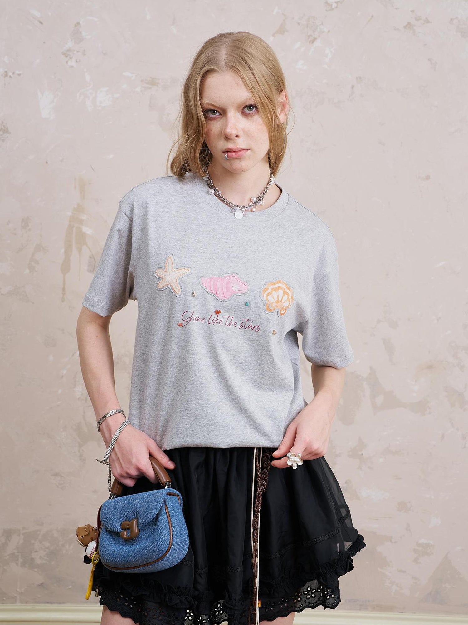 DIDDI MODA Oceanic Patchwork Cotton Tee