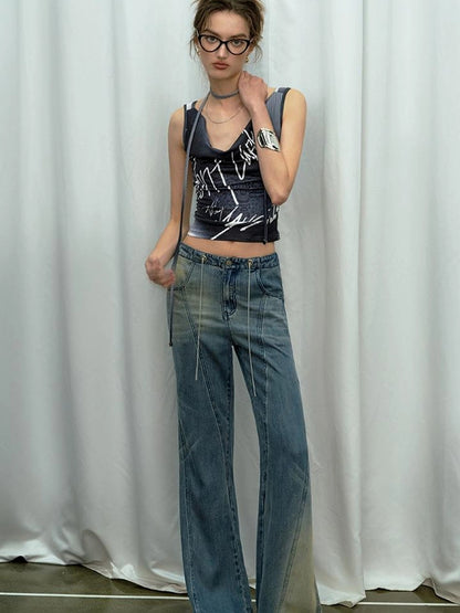 OfAkiva Airflow Washed Ombre Cool Touch Wide Leg Jeans