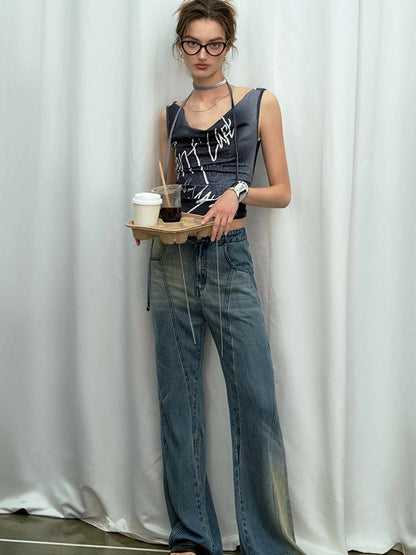 OfAkiva Airflow Washed Ombre Cool Touch Wide Leg Jeans