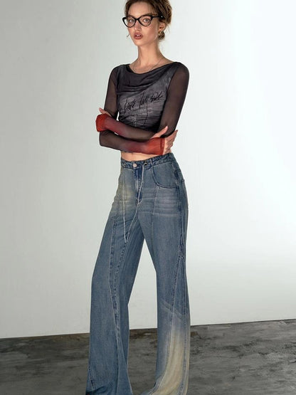 OfAkiva Airflow Washed Ombre Cool Touch Wide Leg Jeans
