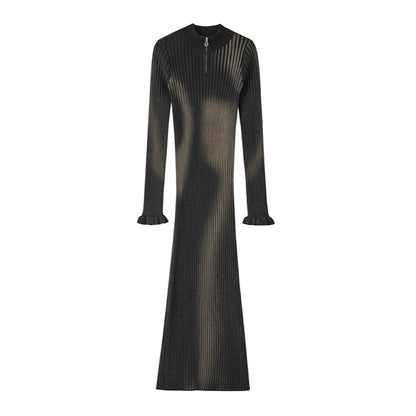 OfAkiva_Akiva_Abstract_Print_Knit_Dress_V-neck_T-shirt_Long_Sleeve_MISSTT