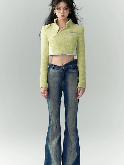 OfAkiva Akiva Asymmetric Waist Flared Jeans