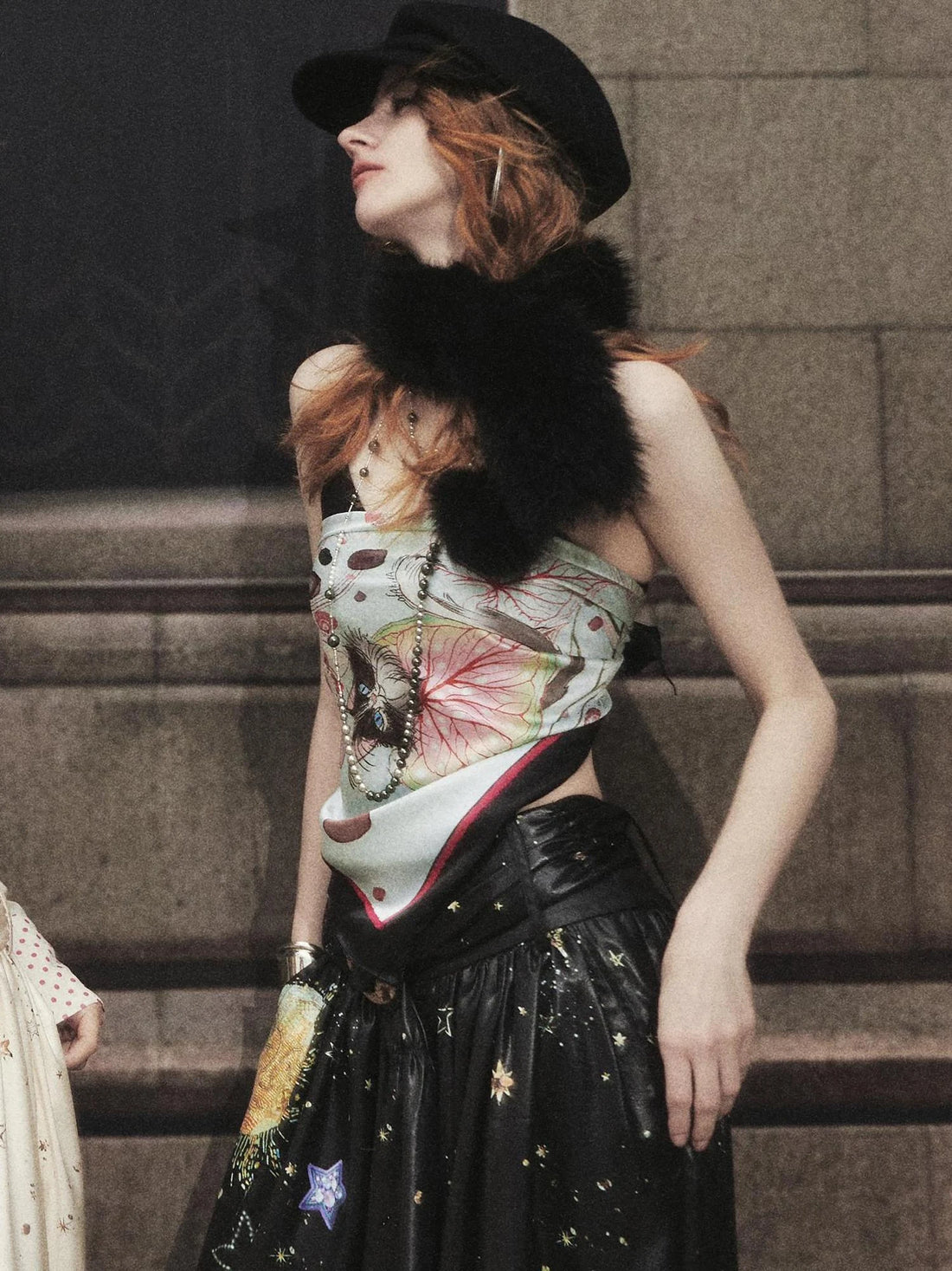 OfAkiva Akiva Bountiful Begonia Kitten Silk Scarf