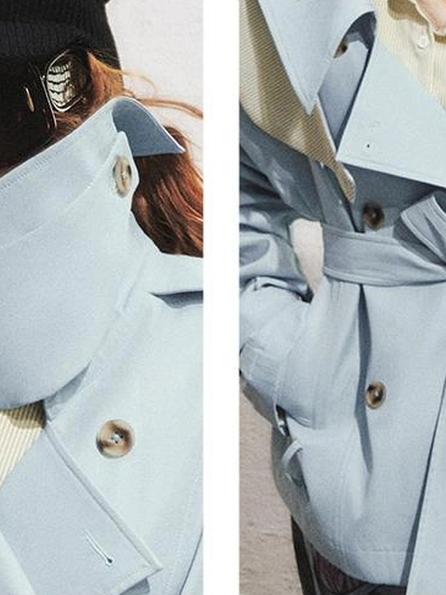 OfAkiva Akiva Casablanca Double Breasted Short Trench Coat