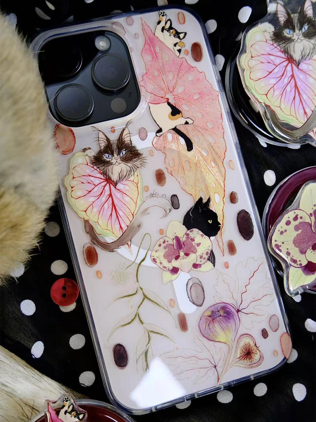OfAkiva Akiva Cat Print Shockproof Phone Case