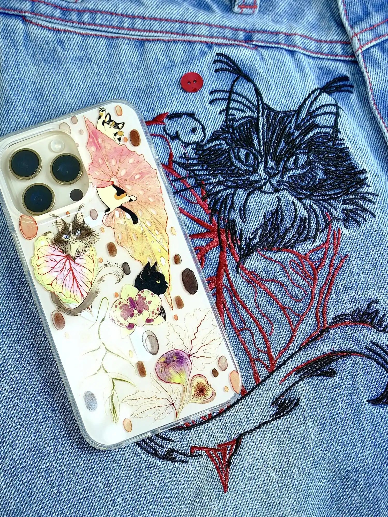 OfAkiva Akiva Cat Print Shockproof Phone Case