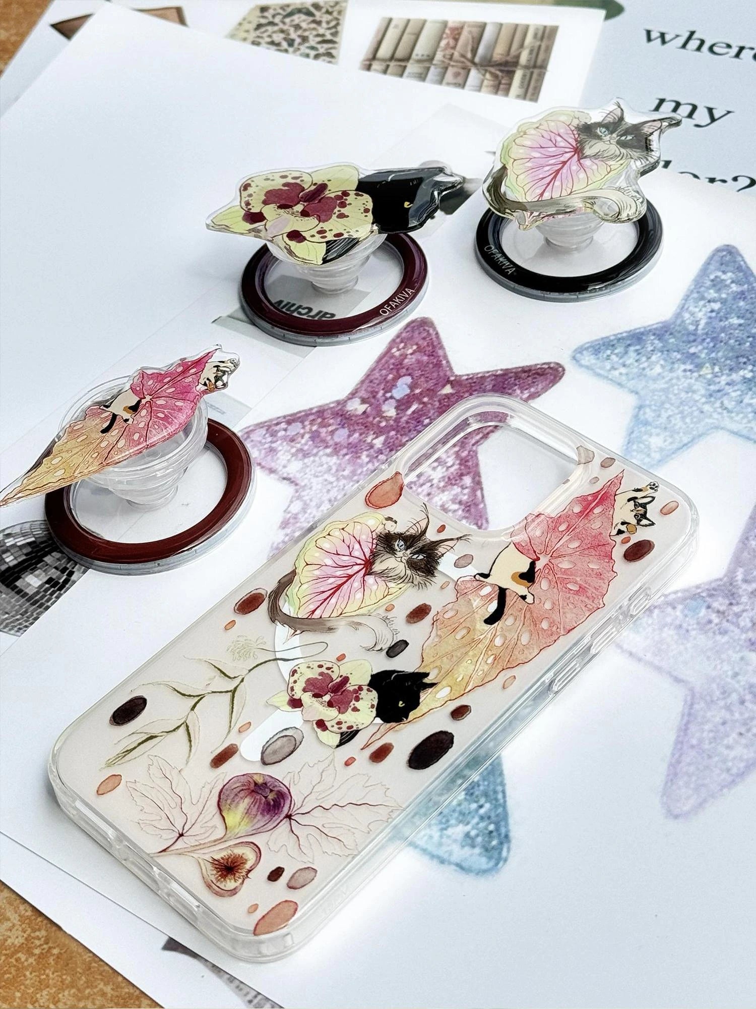 OfAkiva Akiva Cat Print Shockproof Phone Case