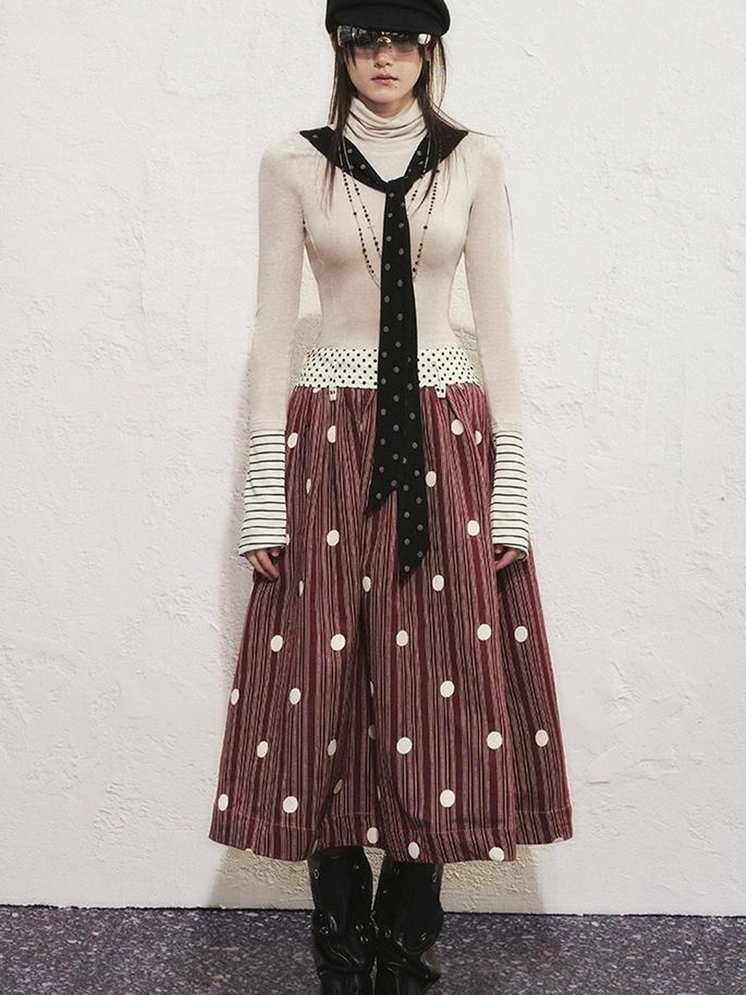 OfAkiva Akiva Diagonal Alley Ribbed Turtleneck Slim Fit Long Sleeve Top