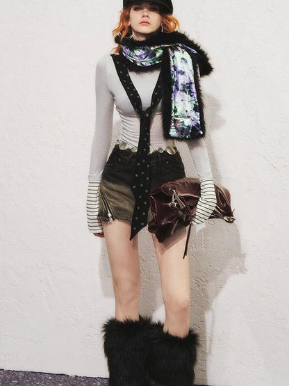 OfAkiva Akiva Diagonal Alley Ribbed Turtleneck Slim Fit Long Sleeve Top