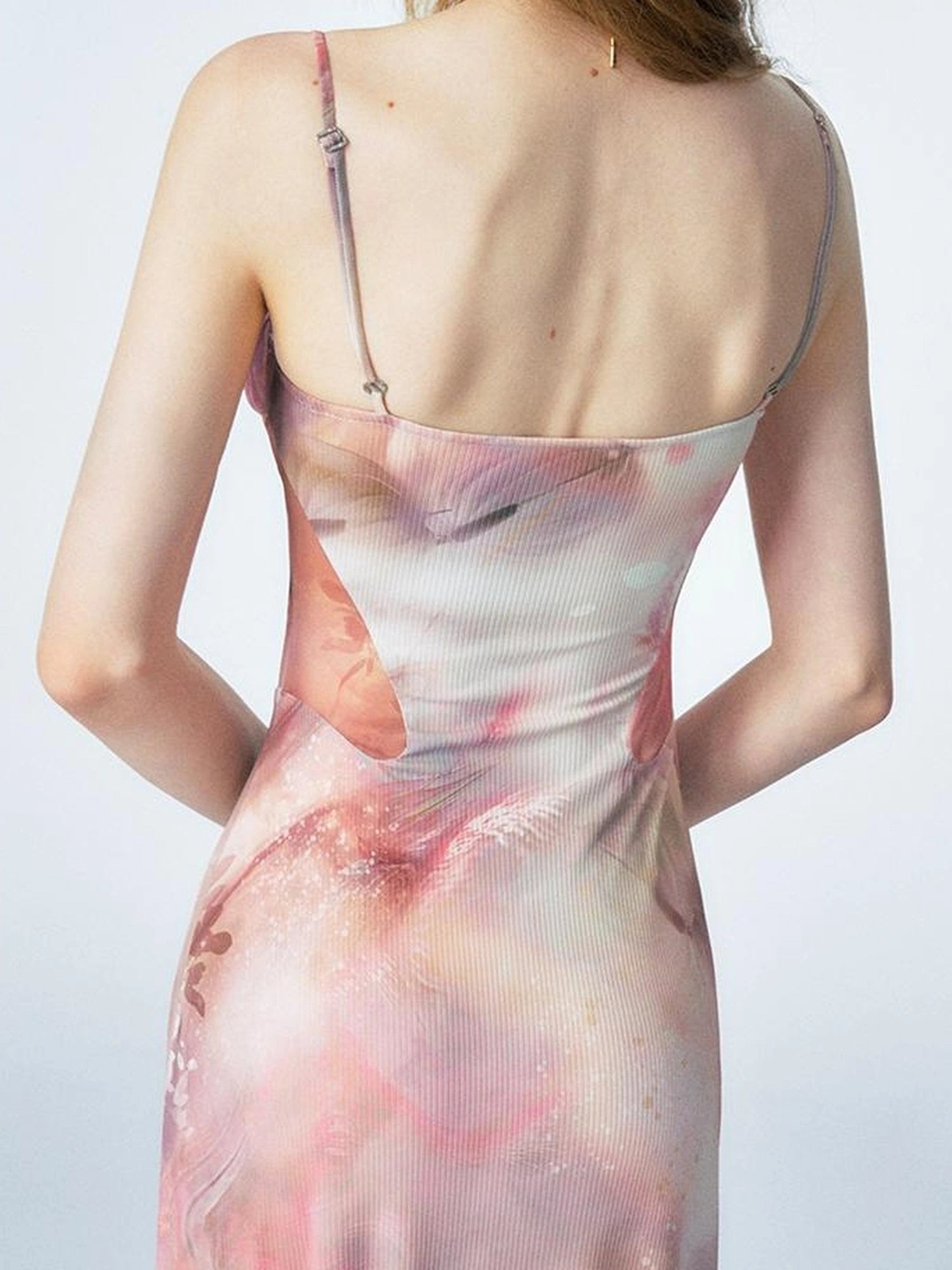 OfAkiva Akiva Ethereal Ombre Chiffon Slip Dress